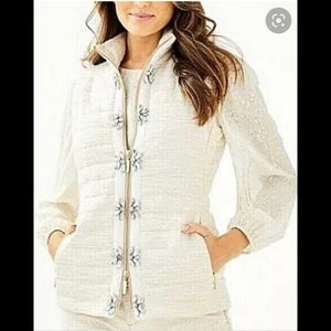 NWT Lilly Pulitzer Noella vest in gold metallic resort boule XS 🌸